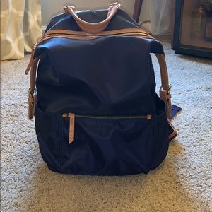 Navy Nylon canvas Book- bag
